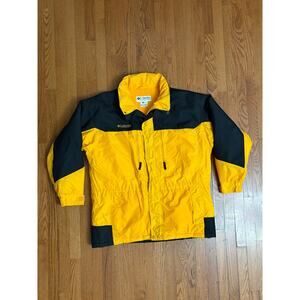 Columbia Yellow Black Color Block Nylon Men's Winter Jacket Vintage 90's Size XL
